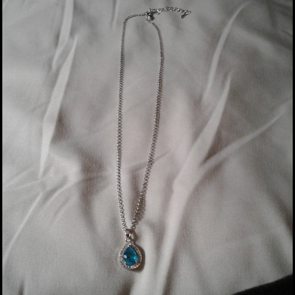 Blue topaz with white CZ, Never worn - Picture 3 of 4
